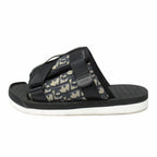 Dior Alpha Slide Sandals Blue Jacquard Shoes 42 Black Navy
