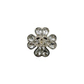 Chanel Aba913 No032 Metal & Strass Silver Gold Crystal Clover