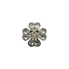 Chanel Aba913 No032 Metal & Strass Silver Gold Crystal Clover