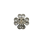 Chanel Aba913 No032 Metal & Strass Silver Gold Crystal Clover — view 3