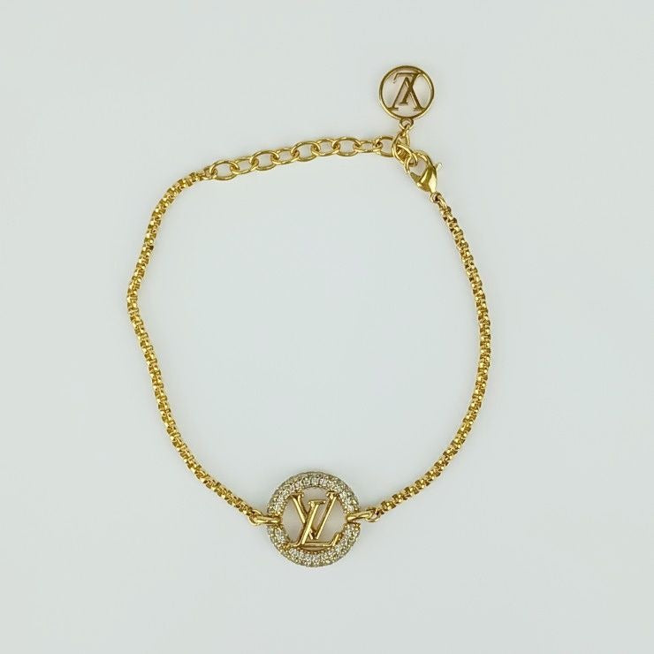 Louis Vuitton Bracelet Louise By Knight Gold Metal Rhinestone — view 2