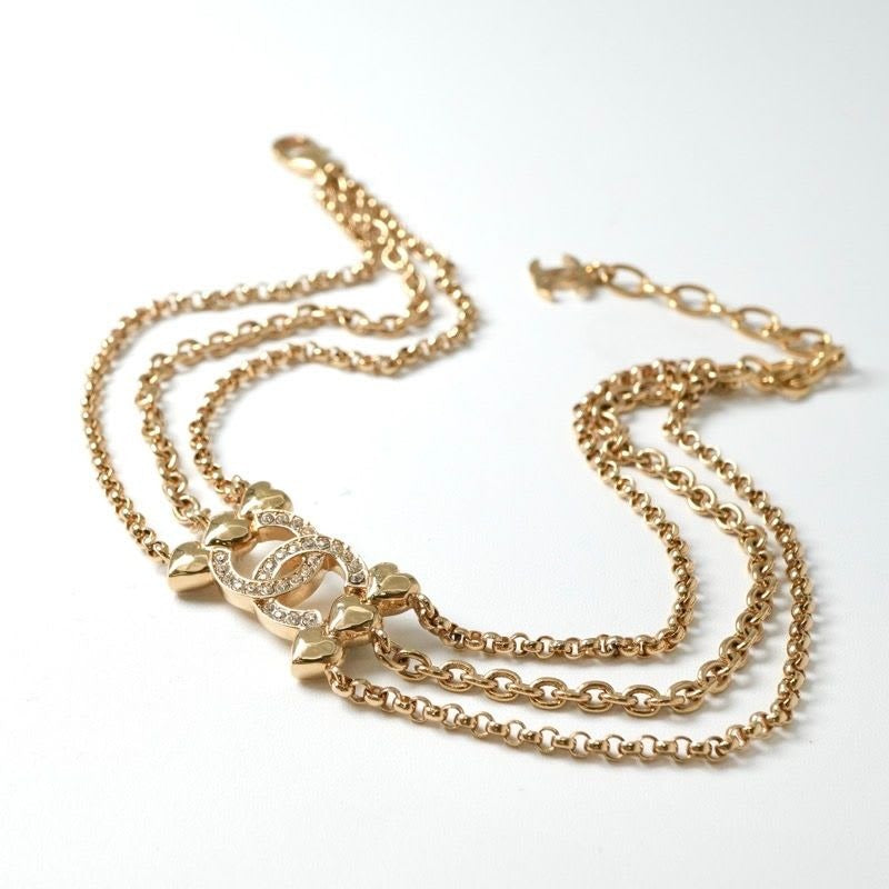 Chanel Choker Gold Coco Mark Rhinestone Heart — view 2