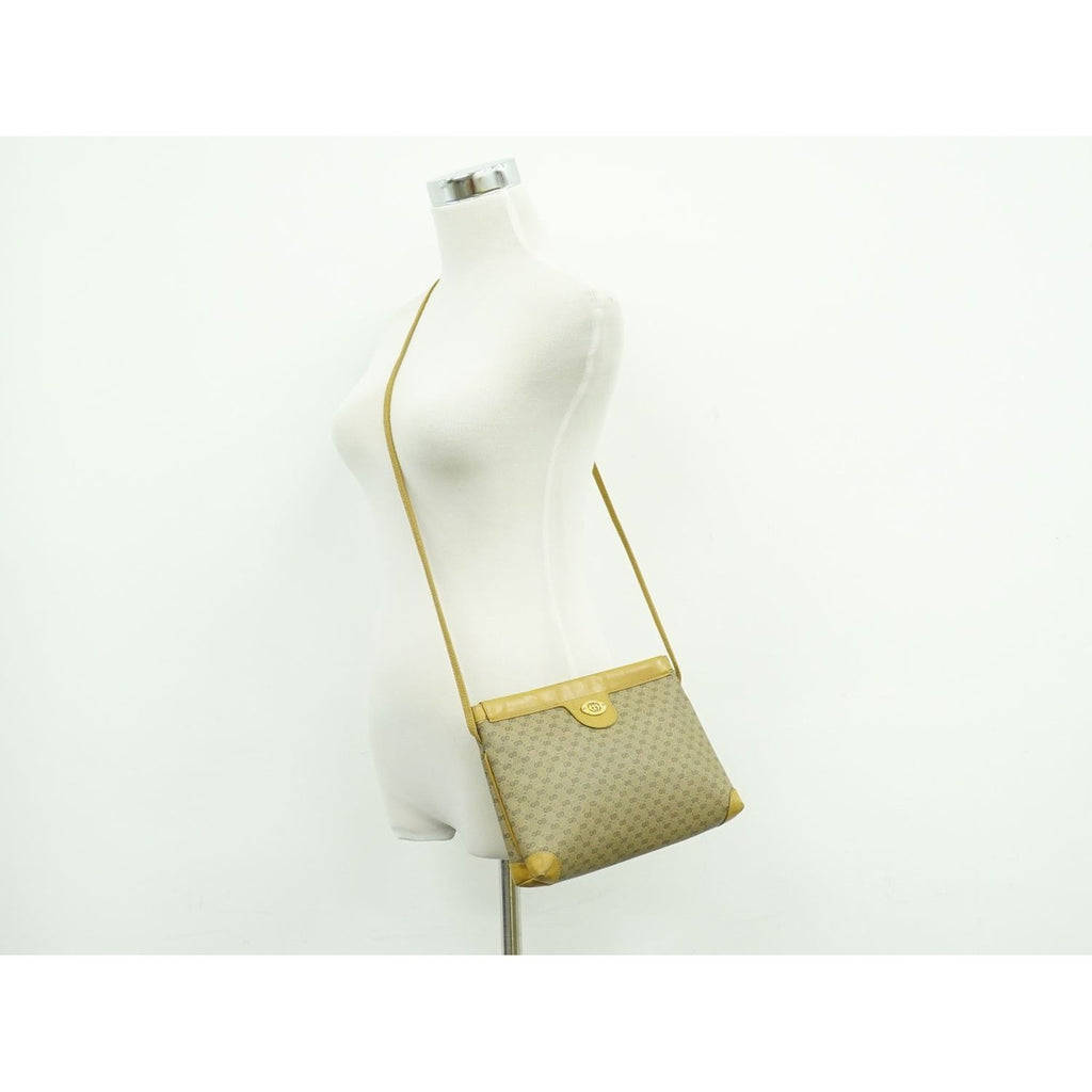 Gucci Vintage Micro GG Shoulder Bag Pochette Brown — view 7