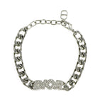 Dior Bracelet Silver Color Logo Rhinestone Accessory Man