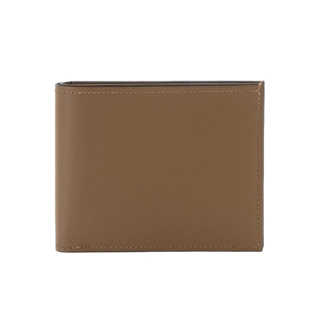 Hermes Citizen Twill Compact Bifold Wallet Evercolor Beige Dwymar
