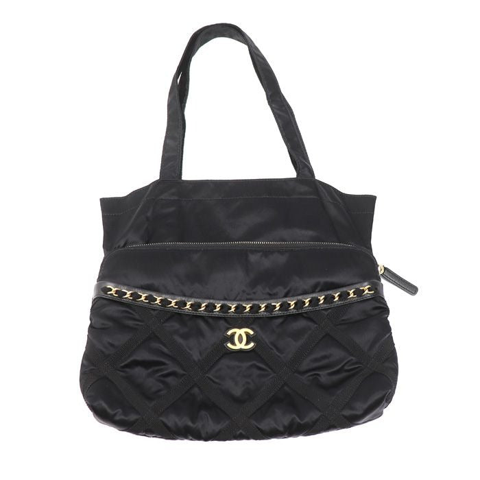 Chanel Quilted Grosgrain 2-Way Tote Black
