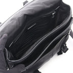 Prada Shoulder Bag Black Nylon Leather Triangle Logo — view 3
