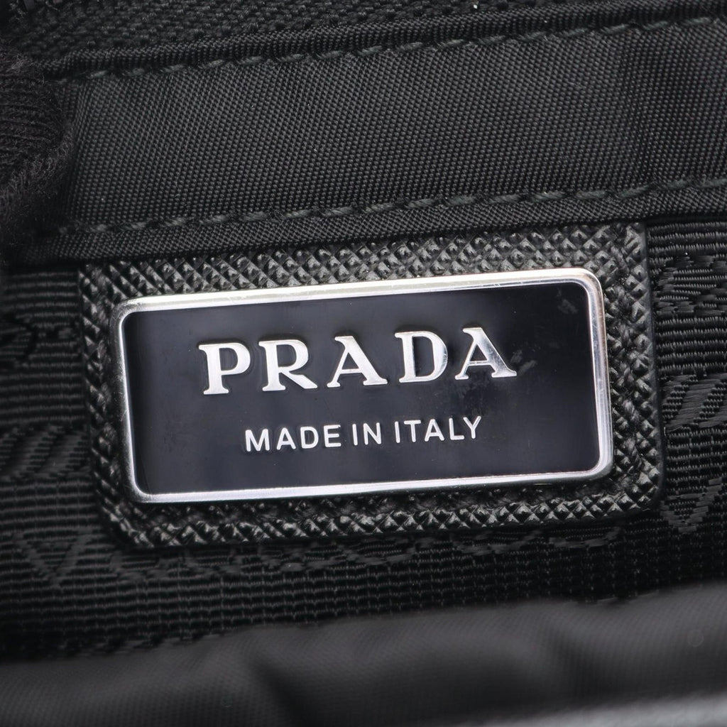 Prada Shoulder Bag Black Nylon Leather Triangle Logo — view 4