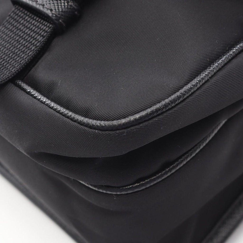 Prada Shoulder Bag Black Nylon Leather Triangle Logo — view 5