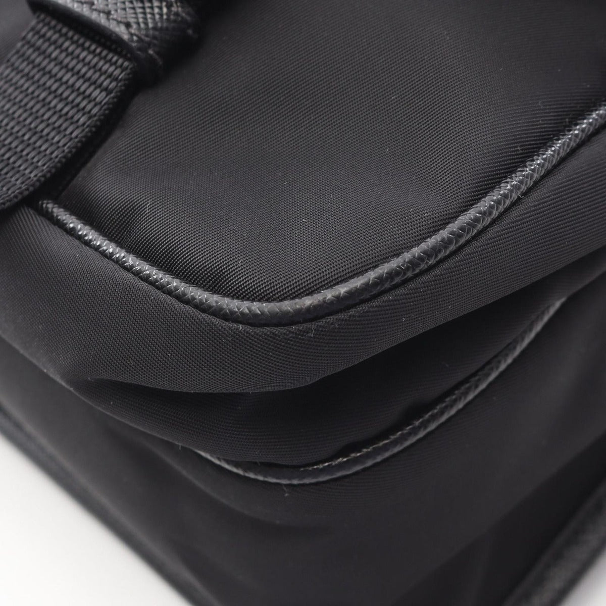 Prada Shoulder Bag Black Nylon Leather Triangle Logo — view 5