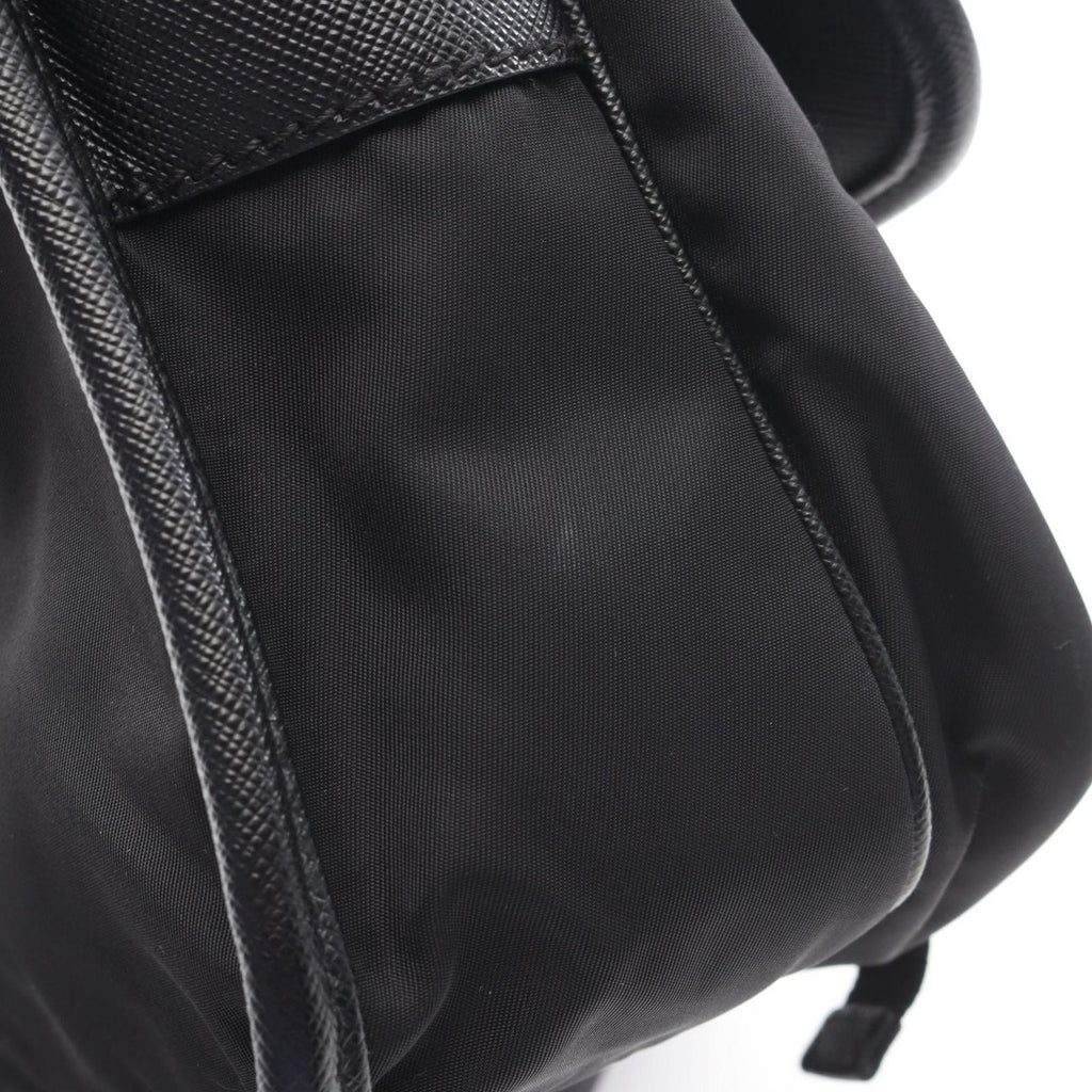 Prada Shoulder Bag Black Nylon Leather Triangle Logo — view 7