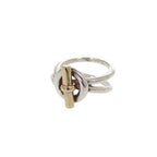Hermes Croisette Ring Echepe 2 Rings Size 48 8 Silver 925 18K Gold 750 — view 2