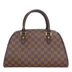 Louis Vuitton Handbag Rivera MM Damier Ebene Brown Gold Hardware
