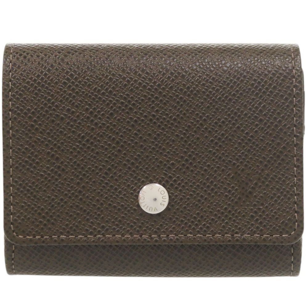 Louis Vuitton Porte-Monnaie Sergei Taiga Grizzly Coin Case Wallet Brown