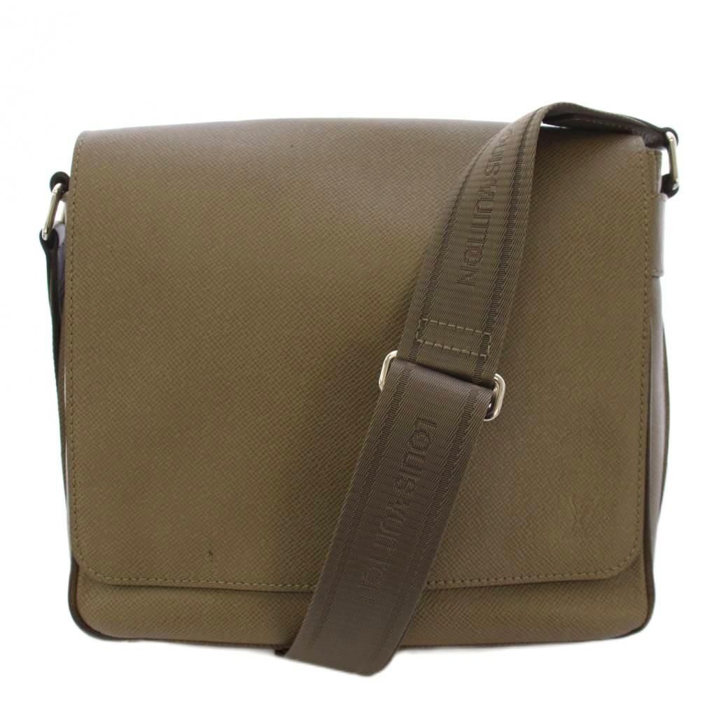Louis Vuitton Taiga Roman PM Shoulder Bag Leather Gray YT