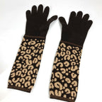 Louis Vuitton Gloves Gonmail Leopard Print Cashmere Brown