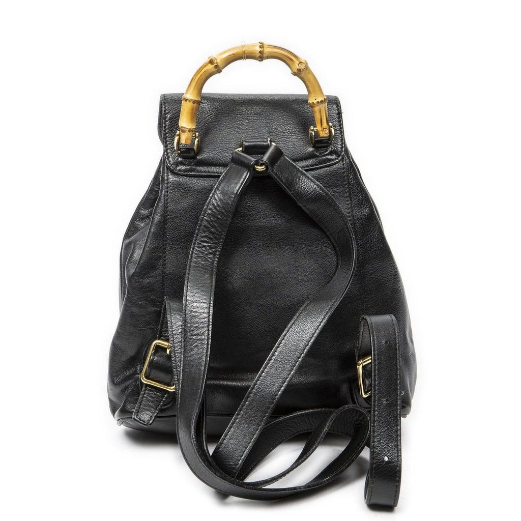 Gucci Mini Bamboo Backpack Black Greinca Lambskin Leather — view 5