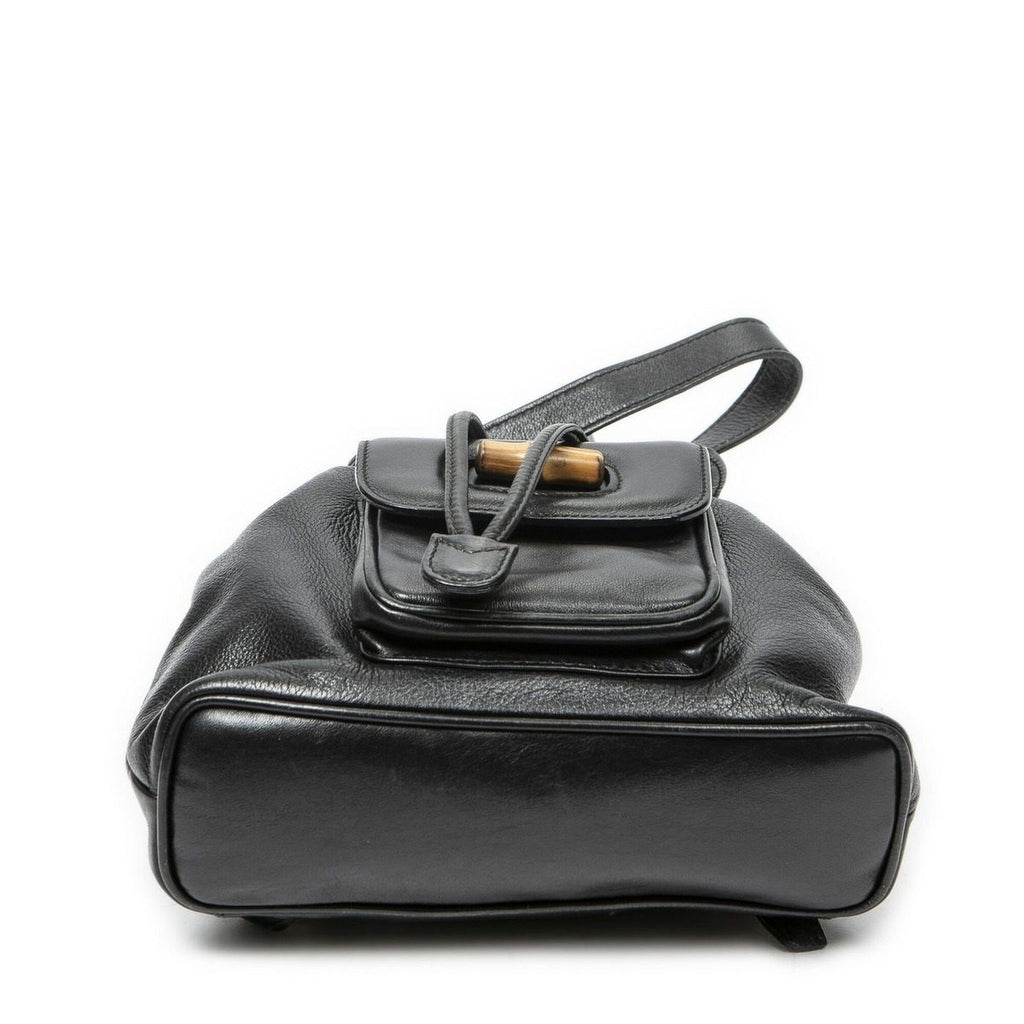 Gucci Mini Bamboo Backpack Black Greinca Lambskin Leather — view 6