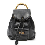 Gucci Mini Bamboo Backpack Black Greinca Lambskin Leather