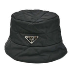 Prada Triangle Logo Bucket Hat Black