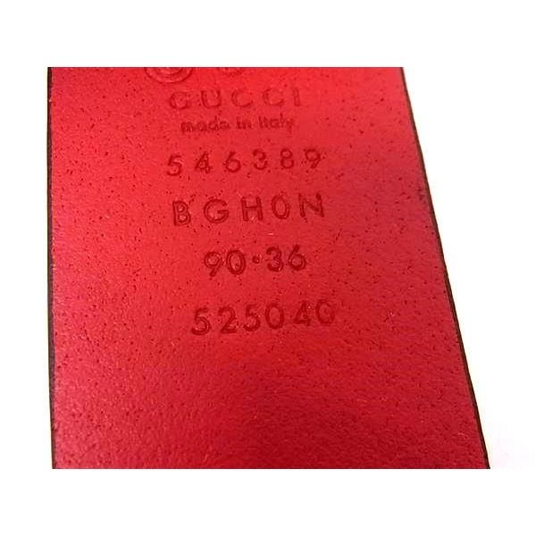 Gucci Interlocking Leather Silver Belt Red — view 4