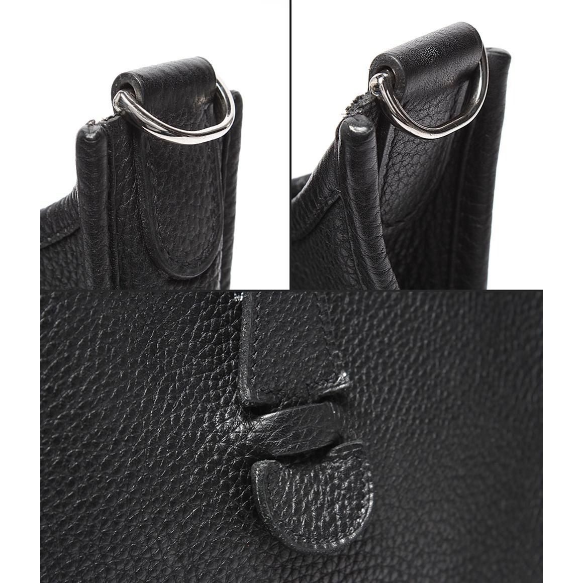 Hermes Shoulder Bag Silver Taurillon Clemence Evelyne 3 PM — view 8