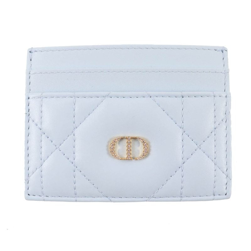 Christian Dior 25 AW Caro Freesia Crystal Card Holder Lambskin Case