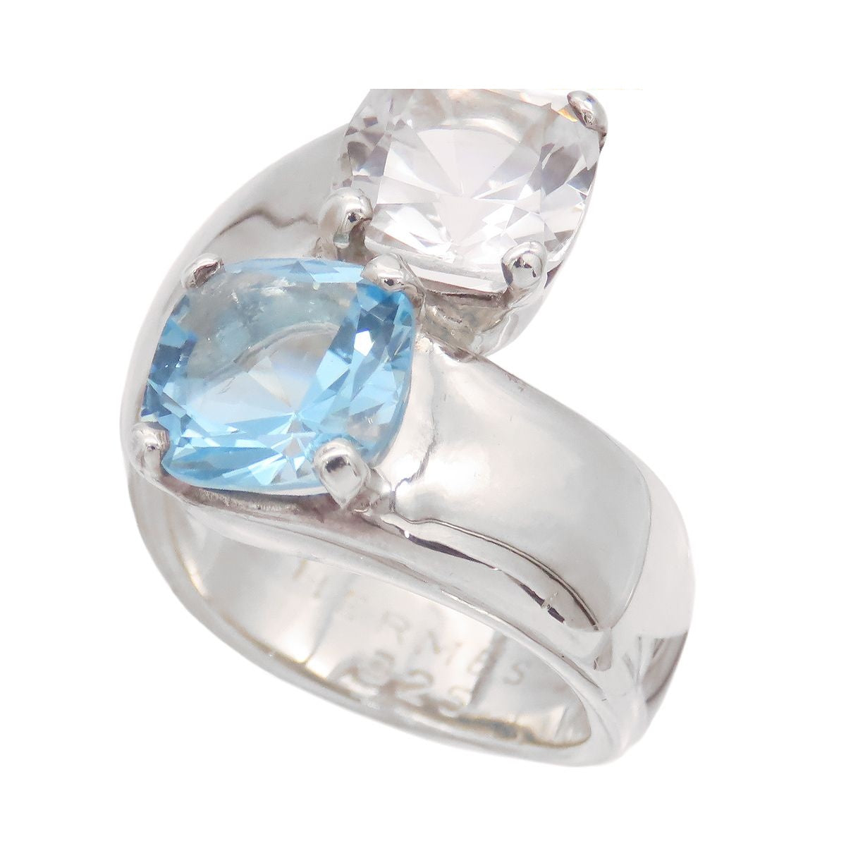 Hermes Color Stone Ring Silver
