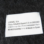 Loewe Mohair Wool Anagram Leather Patch with Fringe Scarf Black — view 6
