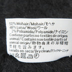 Loewe Mohair Wool Anagram Leather Patch with Fringe Scarf Black — view 7