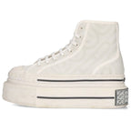 Fendi Marc Jacobs 8 E8425 FF Logo Canvas Thick Soled Sneakers Men