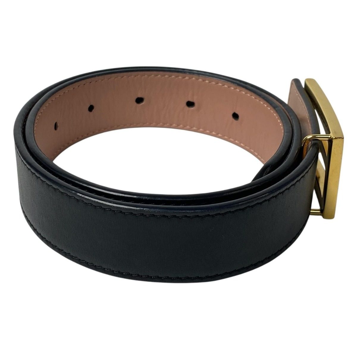 Fendi FF Leather Belt Buckle Black — view 4
