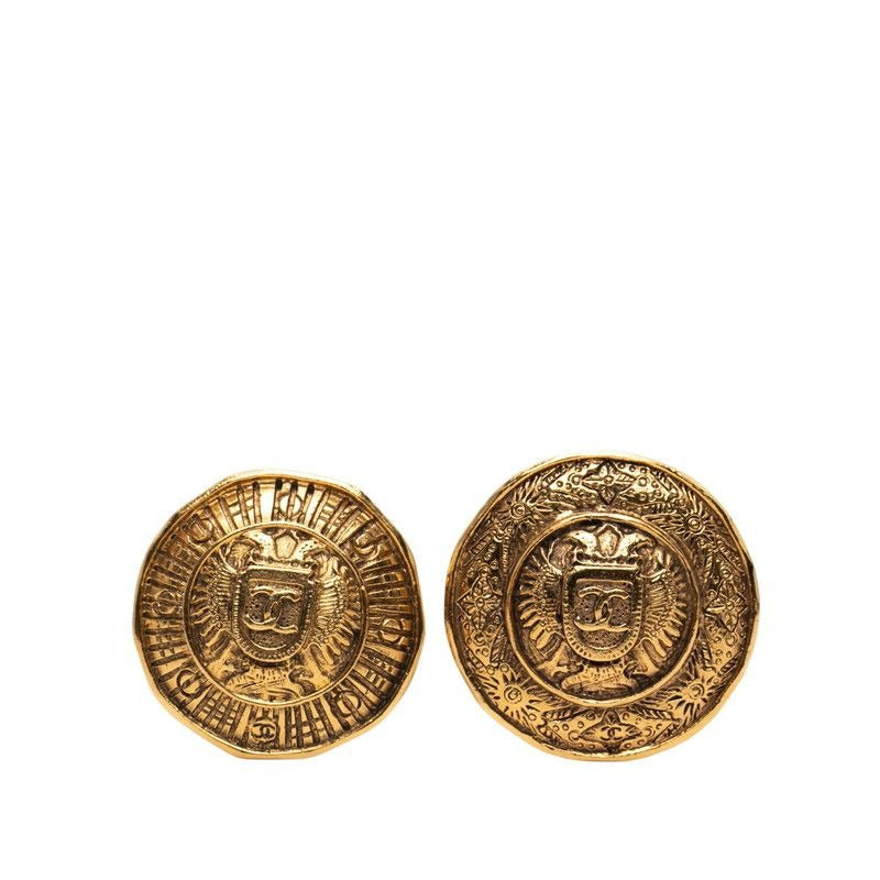 Chanel Quilted Coco Mark Gold Plated Earrings — view 2