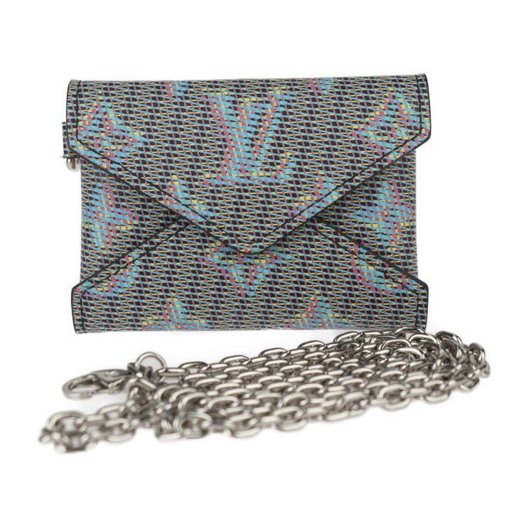 Louis Vuitton Kirigami Necklace Card Case Calf Leather Blue Multicolored
