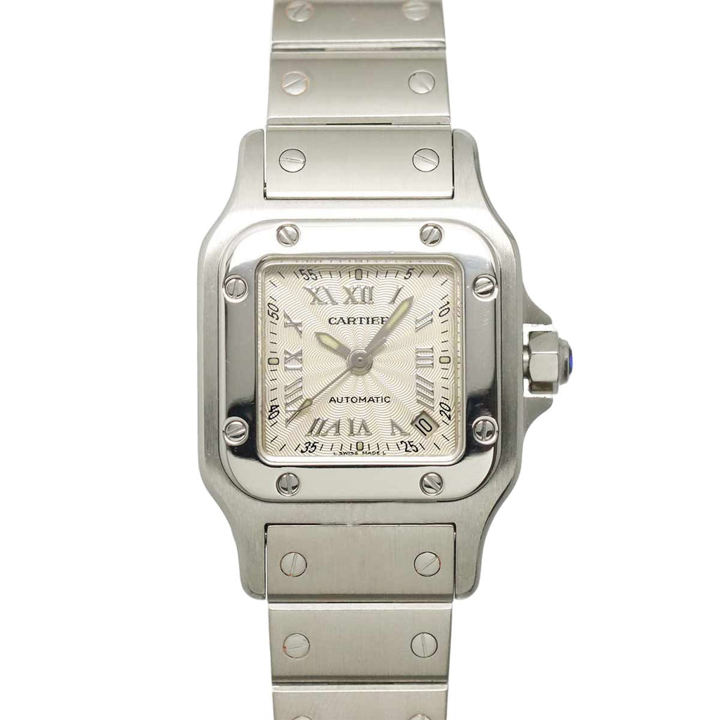 Cartier Santos Galbe SM Watch Date Silver Automatic Winding
