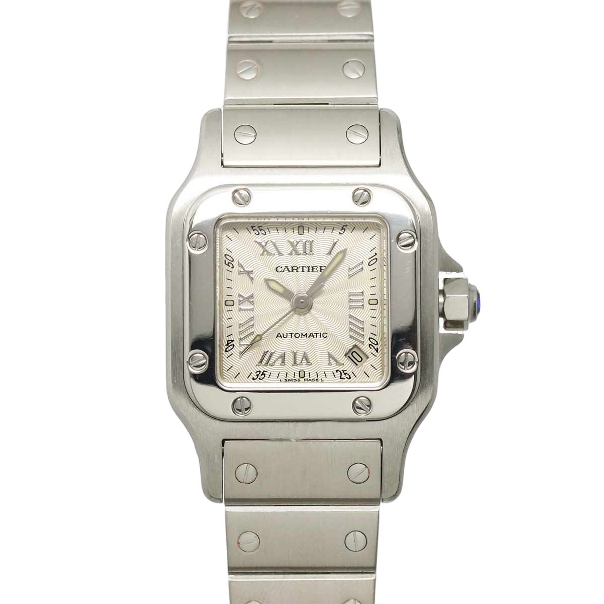 Cartier Santos Galbe SM Watch Date Silver Automatic Winding