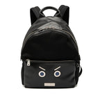 Fendi Faith Backpack 7 Vz012 Black Leather Nylon