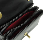 Chanel Quilted Single Flap Black Gold Lambskin Faux Pearl 2-Way Shoulder Bag — view 5