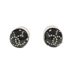 Chanel Coco Mark Rhinestone Ball Stud Earrings Black 08A — view 2