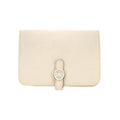 Hermes Dogon Compact Bifold Wallet Togo Beton Silver