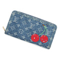 Louis Vuitton Wallet Monogram Cherry Denim LV TM Zippy