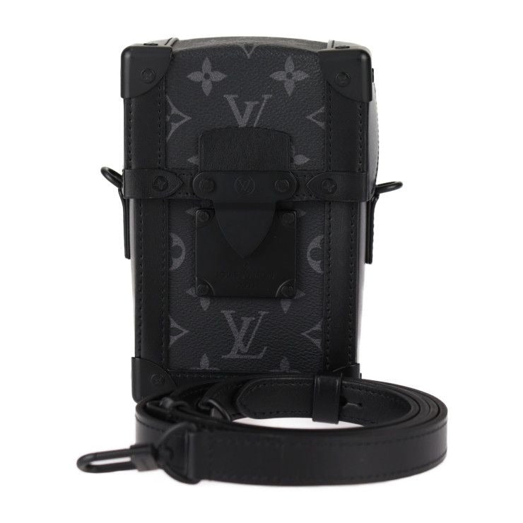 Louis Vuitton Vertical Trunk Wearable Wallet Shoulder Bag Leather Black