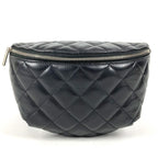 Chanel Belt Bag CC Logo Quilted Leather Black
