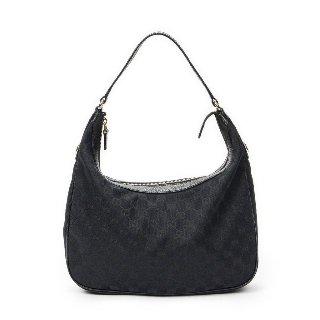 Gucci Small Charmy Hobo Black GG Canvas