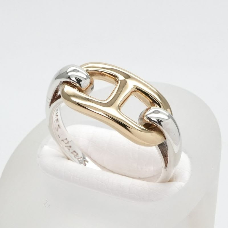 Hermes Chaine D'ancre Ring 750 925 Gold Combination Vintage 18K — view 2
