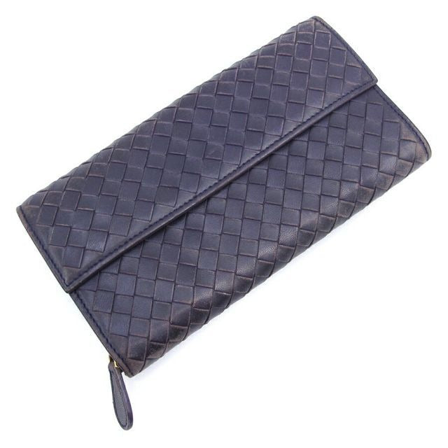 Bottega Veneta Long Wallet Leather Purple