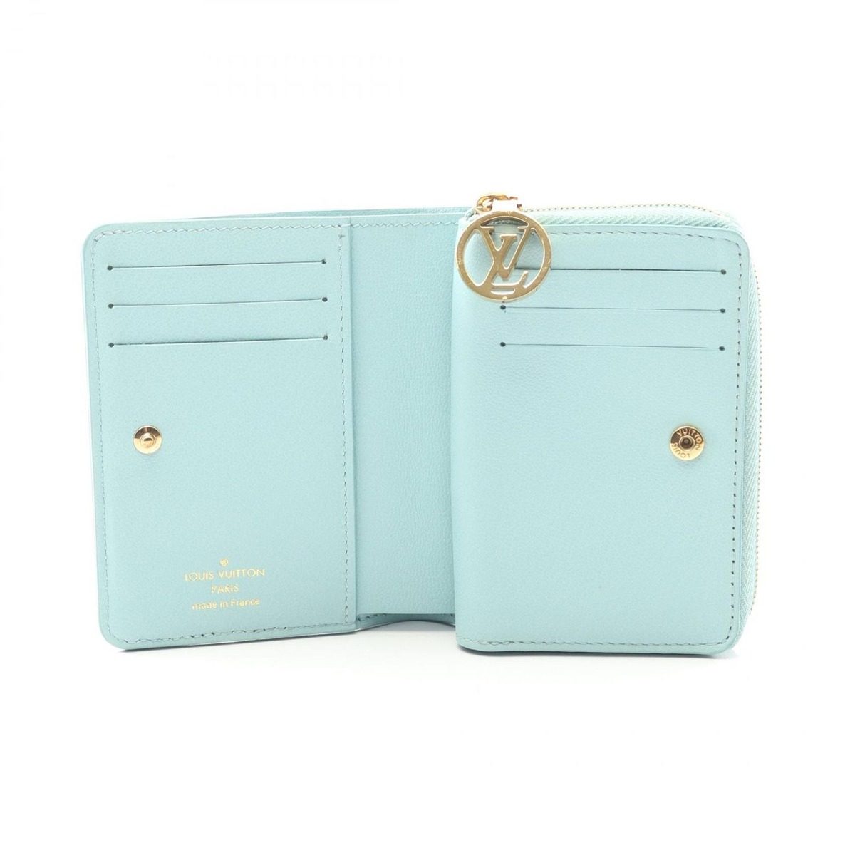 Louis Vuitton Bifold Wallet Portefeuille Light Blue Leather — view 3
