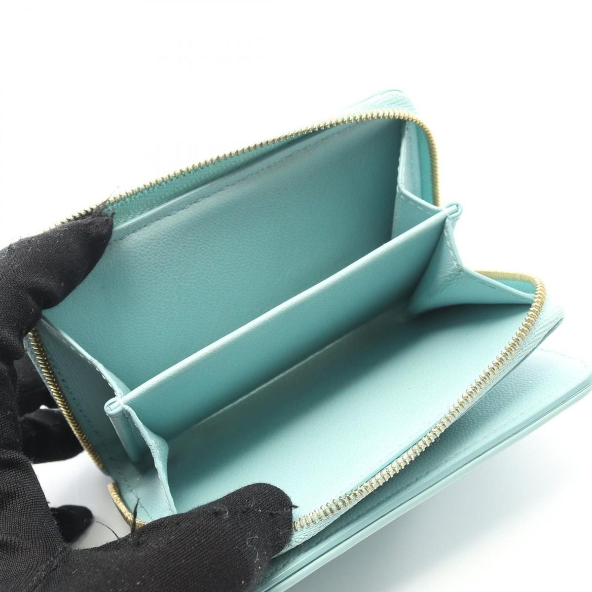 Louis Vuitton Bifold Wallet Portefeuille Light Blue Leather — view 4