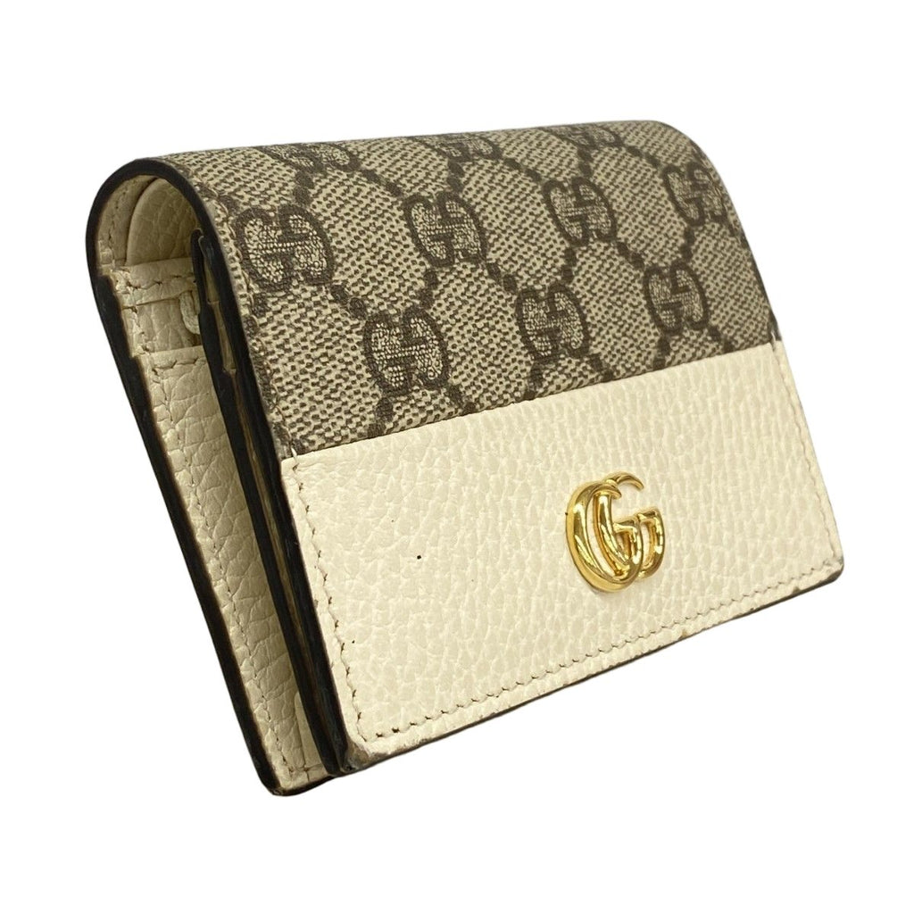 Gucci Wallet GG Marmont Supreme Leather Brown Ivory Gold — view 2