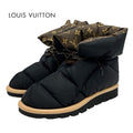 Louis Vuitton Pillow Line Monogram Boots Short Shoes Nylon Black Brown